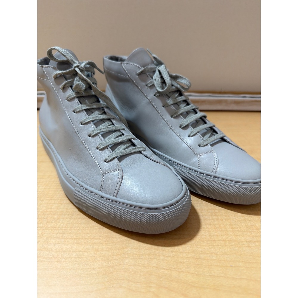 Common Projects Original Achilles Mid Light Grey Leather Sneakers 1529 42 7543